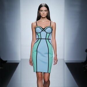 Entry Elegant Blue and Green Dress